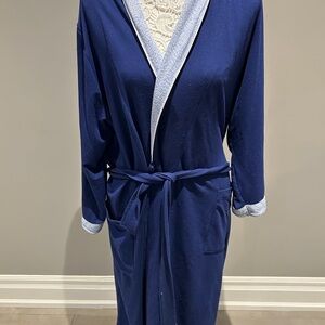 Elegant Navy Blue Women's Robe
